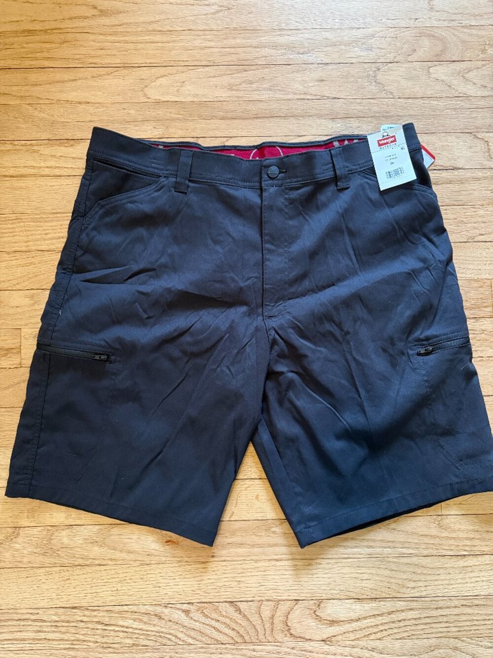 Wrangler Outdoor Performance Zip Cargo Shorts NWT Black